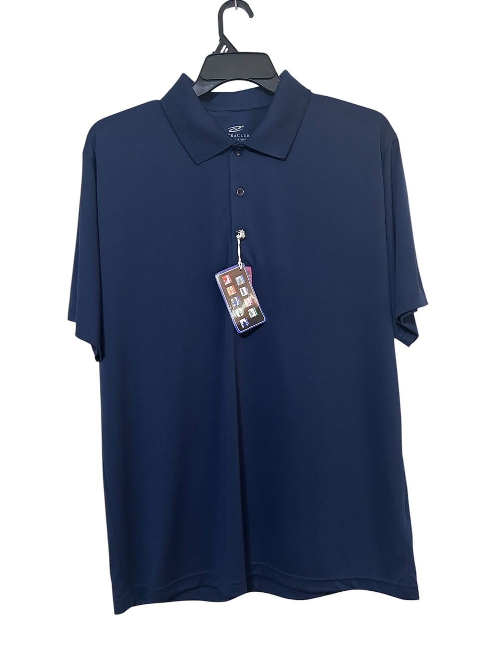 UltraClub Cool & Dry 8 Star Elite Performance Polo Shirt Navy Large NWT